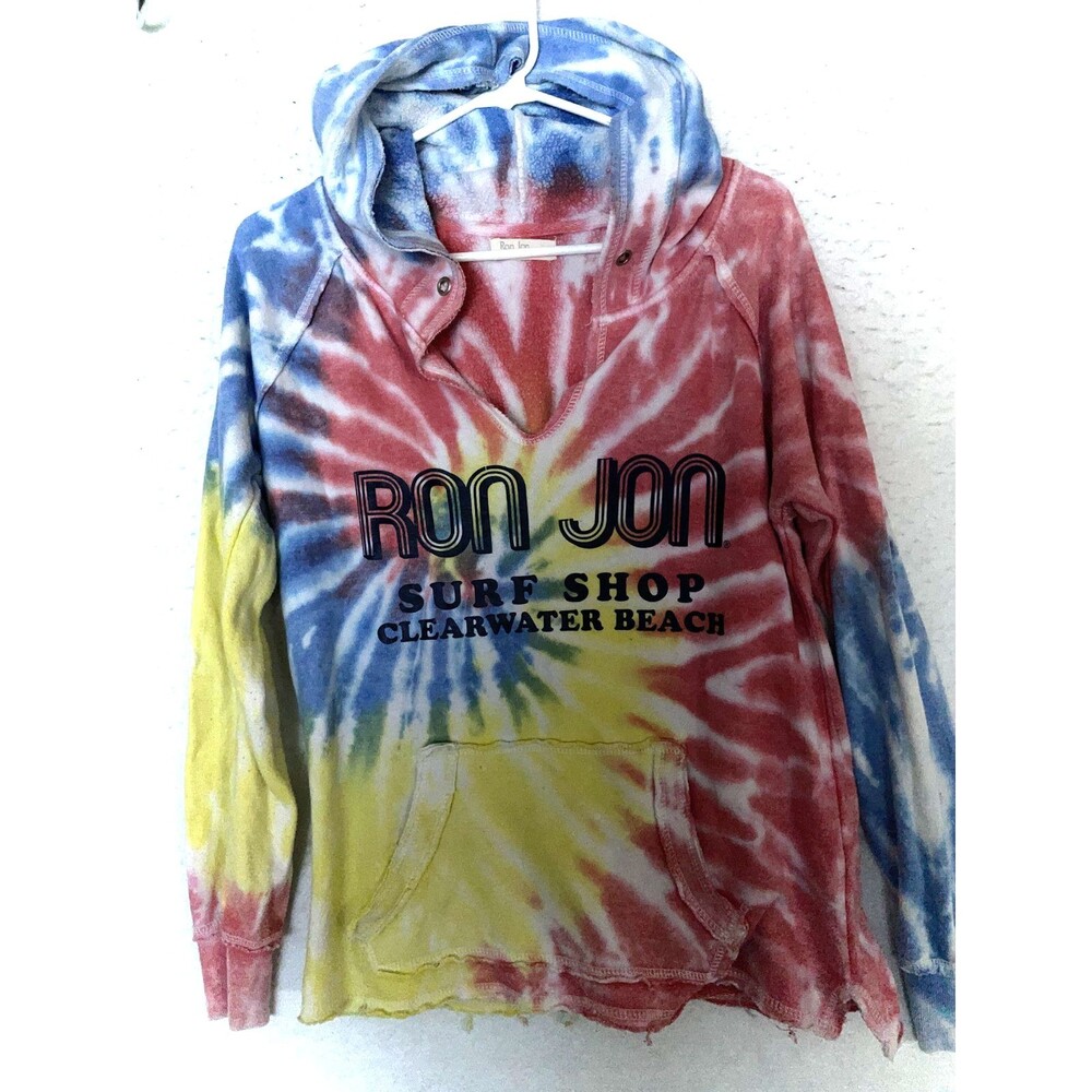 Ron Jon Surf Shop Hoodie sz S Tie Dye Sweatshirt Clearwater Beach Long Sleeve